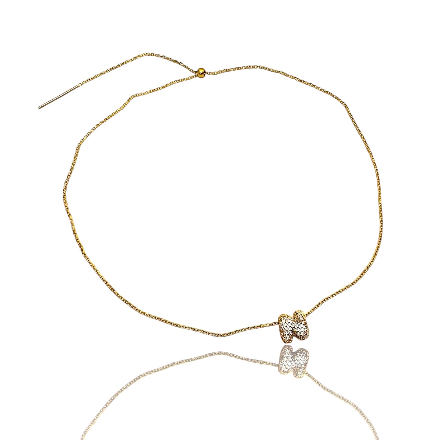 Saliscendi GOLD - collana + iniziale strass