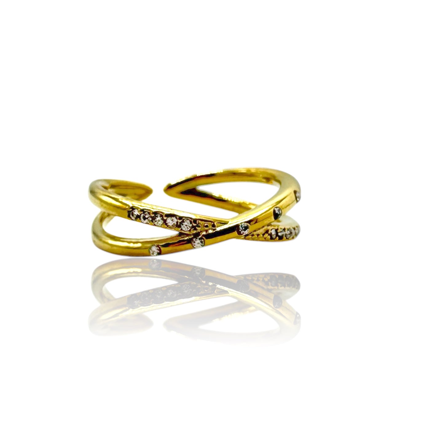 Regalo - Anello intreccio strass
