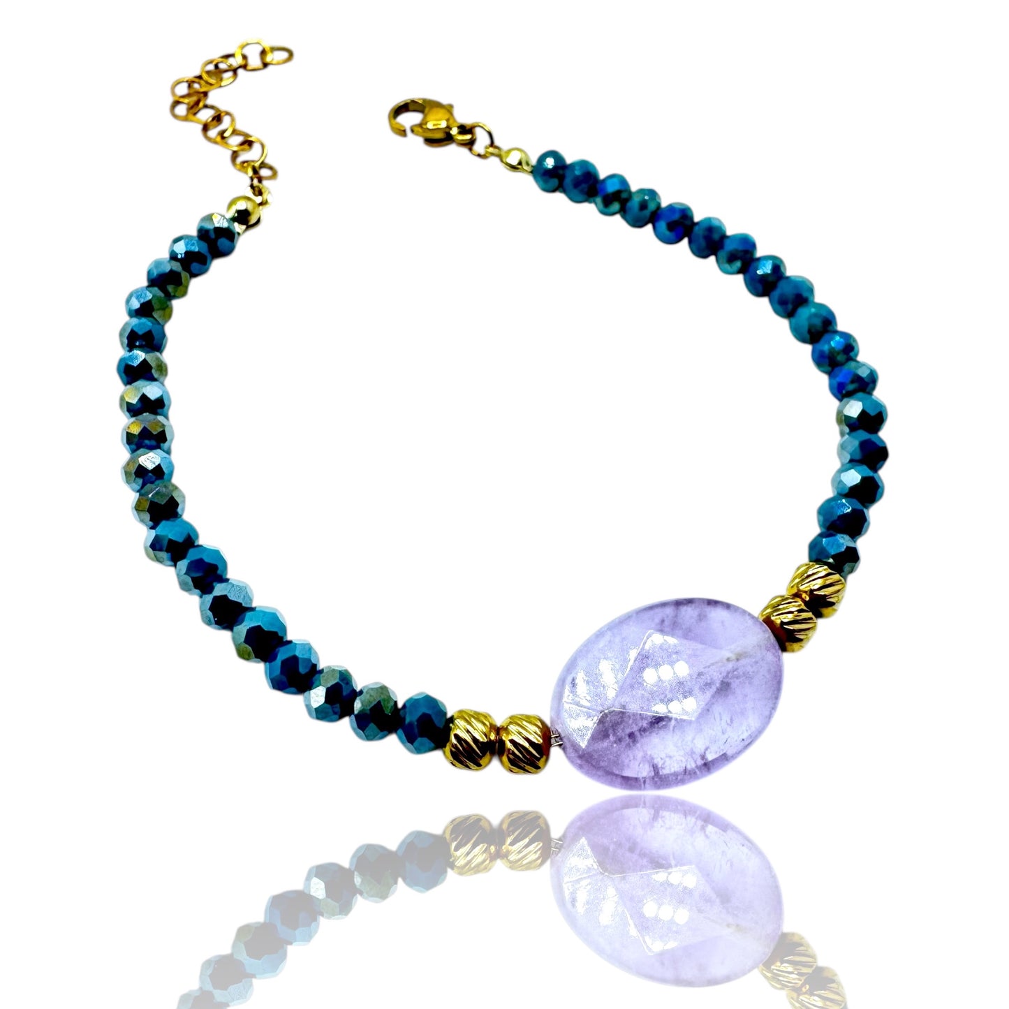 Luxury stone - bracciale ametista lavanda