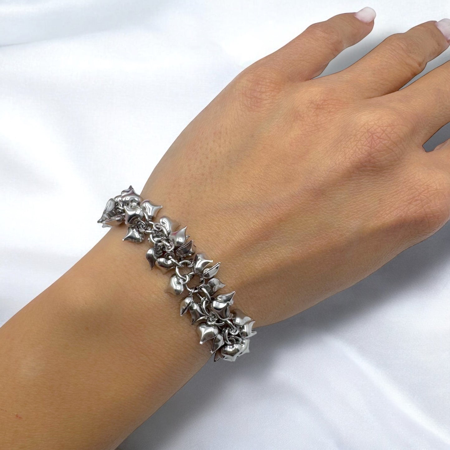 Bracciale sonoro cuoricini infiniti