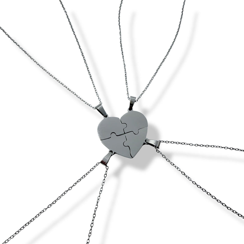 Cuori divisi - 4 collane personalizzabili con incisione
