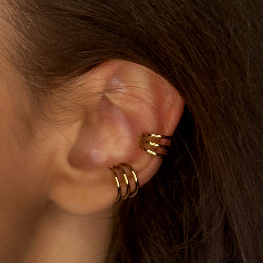 Ear Cuff - tre fili mini doppi