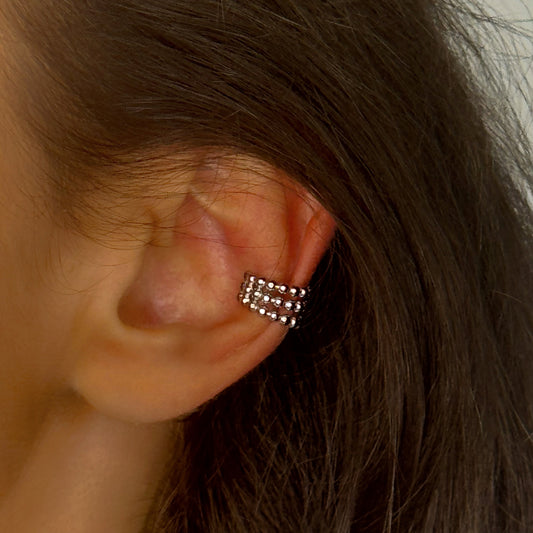 Ear Cuff - tre fili mini palline