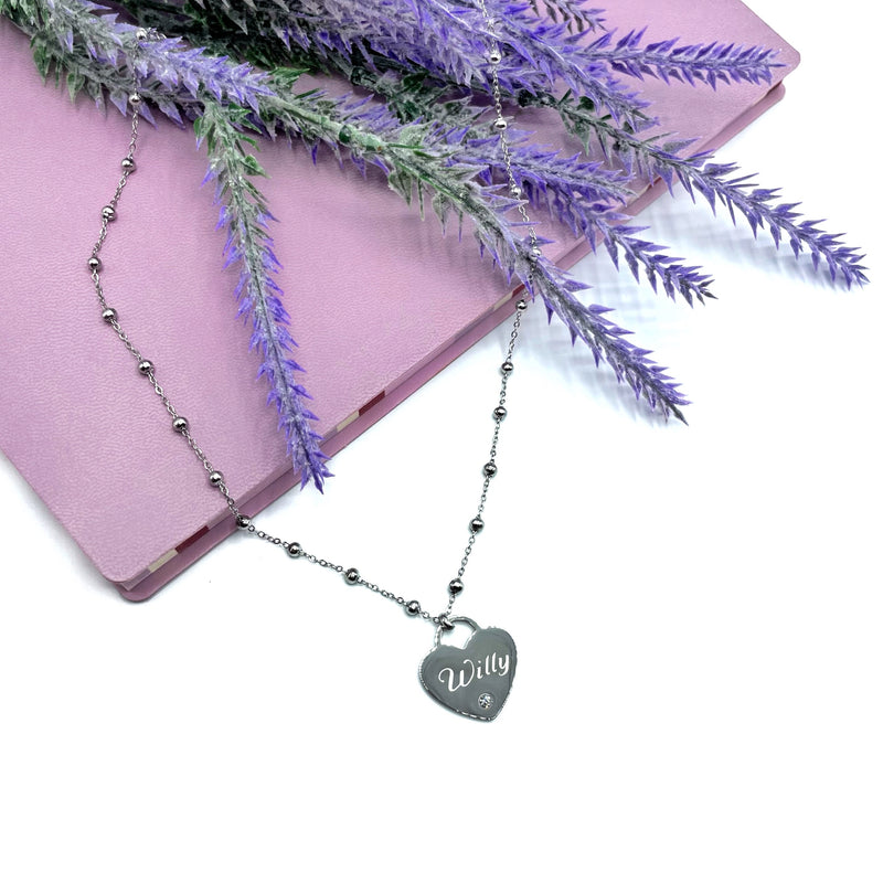 Helen - cuore strass con incisione