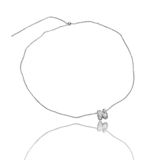 Saliscendi SILVER - collana + iniziale strass