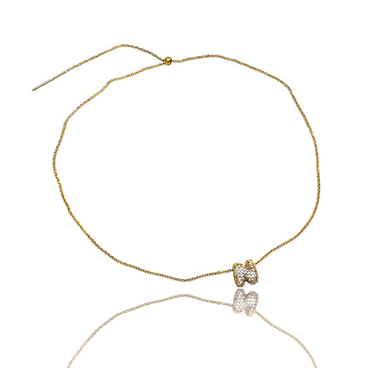 Saliscendi GOLD - collana + iniziale strass