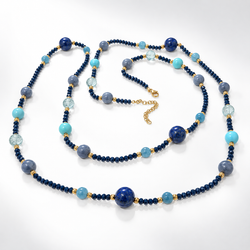 Thalassa - collana lunga 1,20 cm con pietre naturali