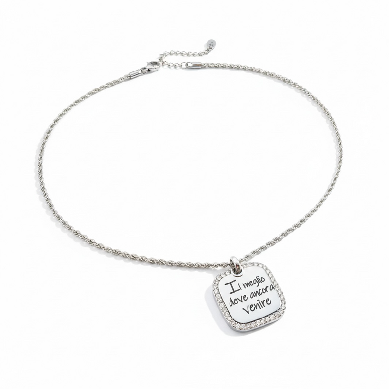 Amelie torchon quadrata- collana personalizzabile