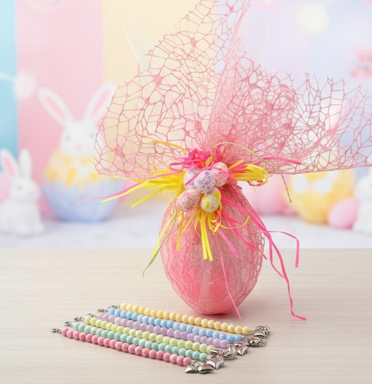 Uovo di Pasqua e bracciale sonoro con cristalli