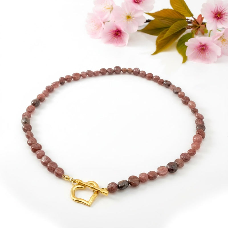 Cupido stone - collana con pietre di quarzo fragola