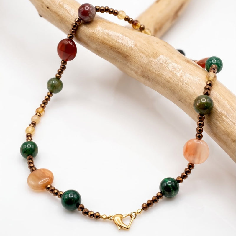 Radici - collana con pietre naturali e cristalli