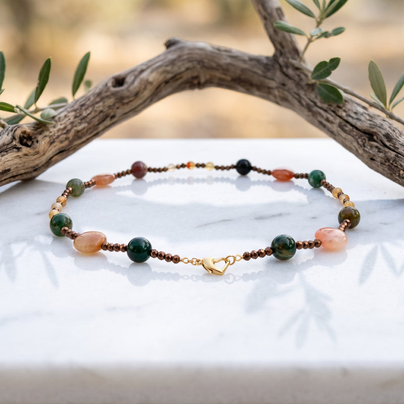 Radici - collana con pietre naturali e cristalli