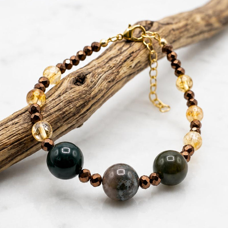 Radici - bracciale con pietre naturali e cristalli