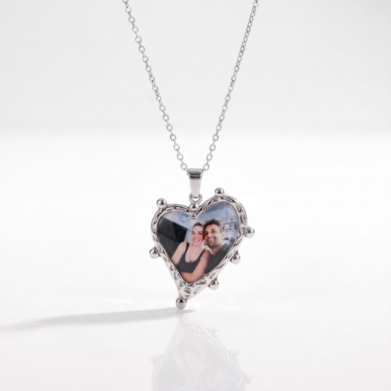 Collana personalizzabile con foto a colori - cuore