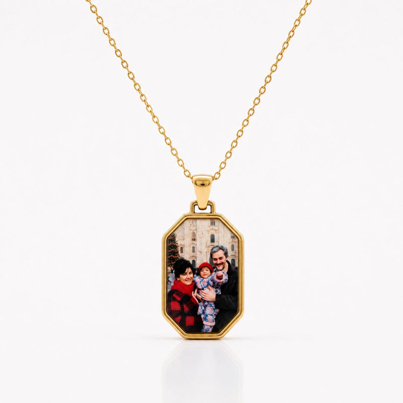 Collana personalizzabile con foto a colori - Ottagono