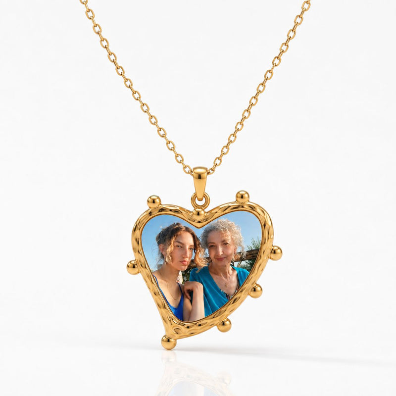 Collana personalizzabile con foto a colori - cuore
