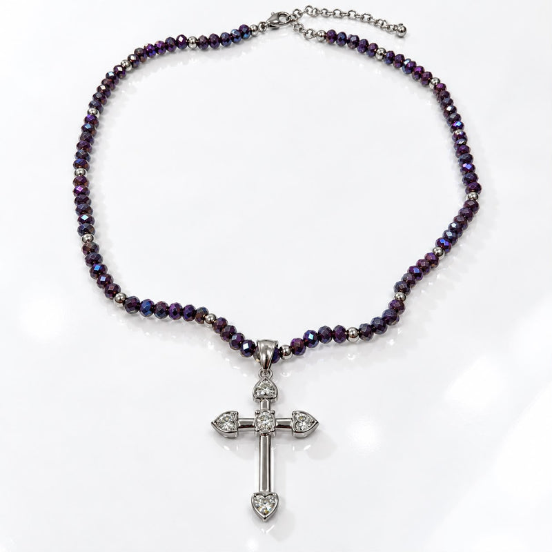 Divina - collana personalizzabile con cristalli e croce