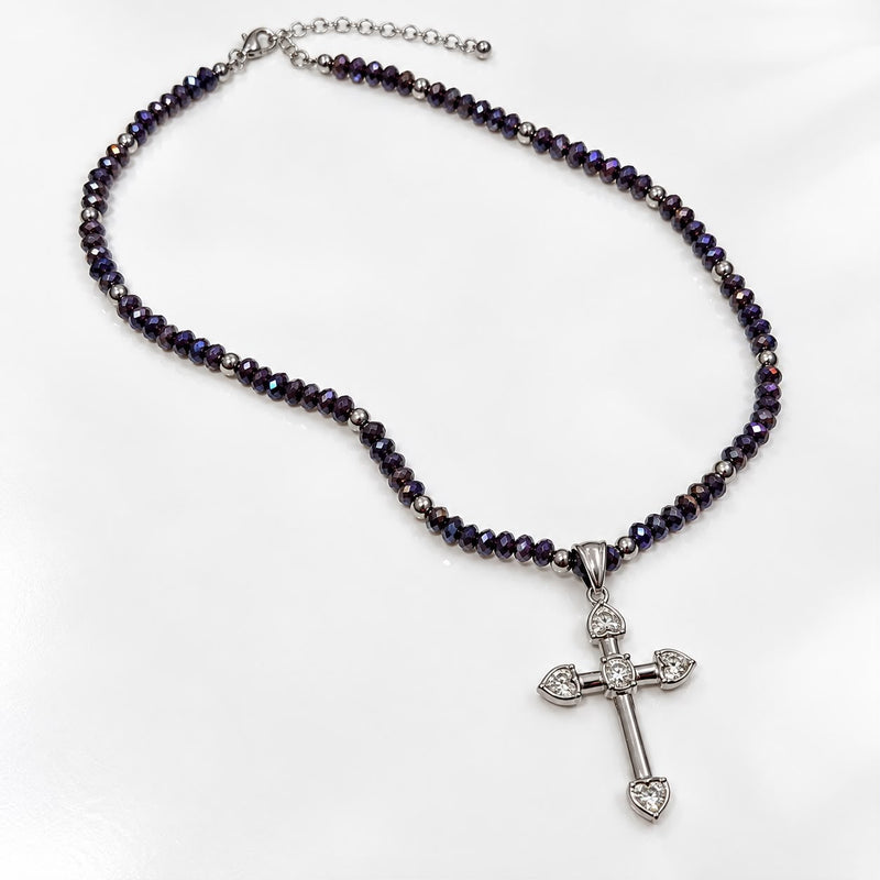 Divina - collana personalizzabile con cristalli e croce