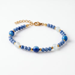 Celeste - bracciale con acqua marina e agata blu