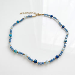 Celeste - collana con acqua marina e agata blu