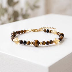 Solea - bracciale occhio di tigre e quarzo giallo
