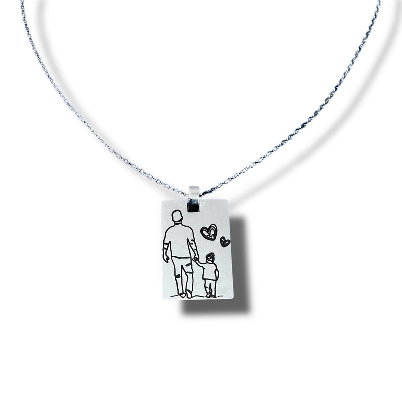 Collana rettangolare incisione