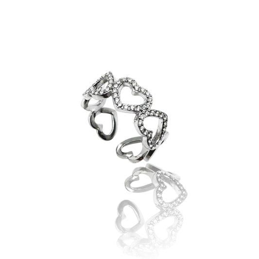 Cuoricini strass - anello