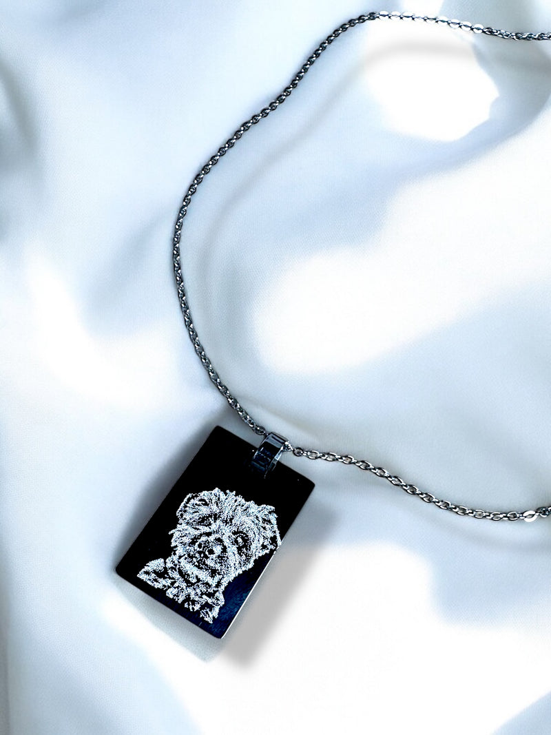 Collana fotoincisione rettangolare