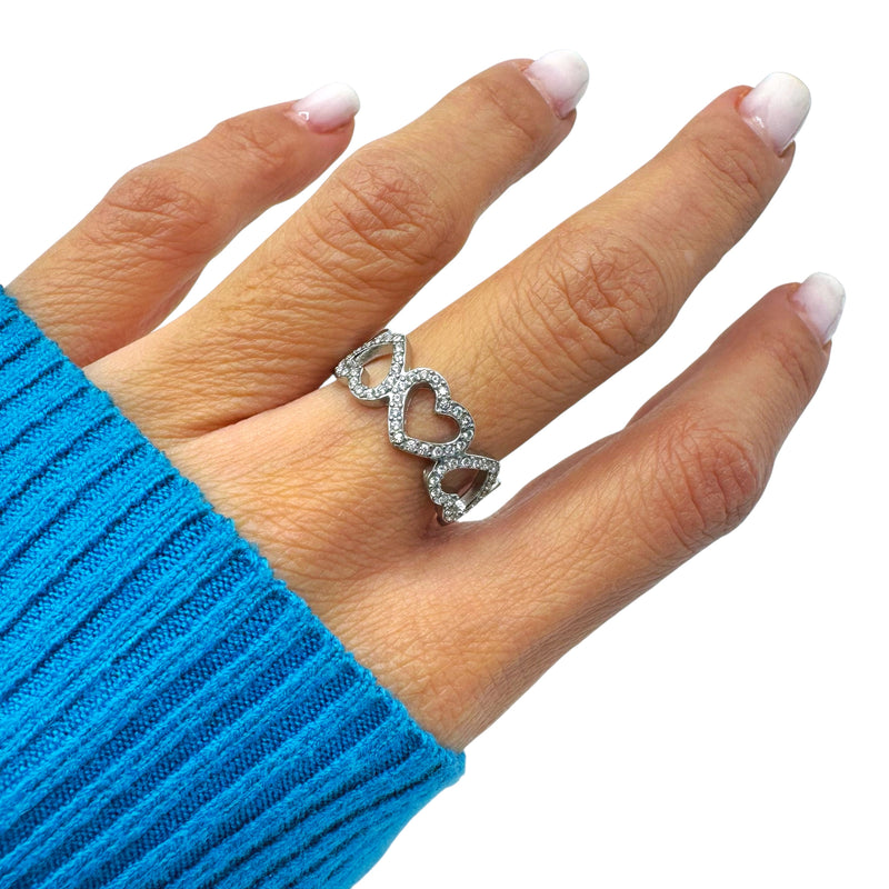 Cuoricini strass - anello