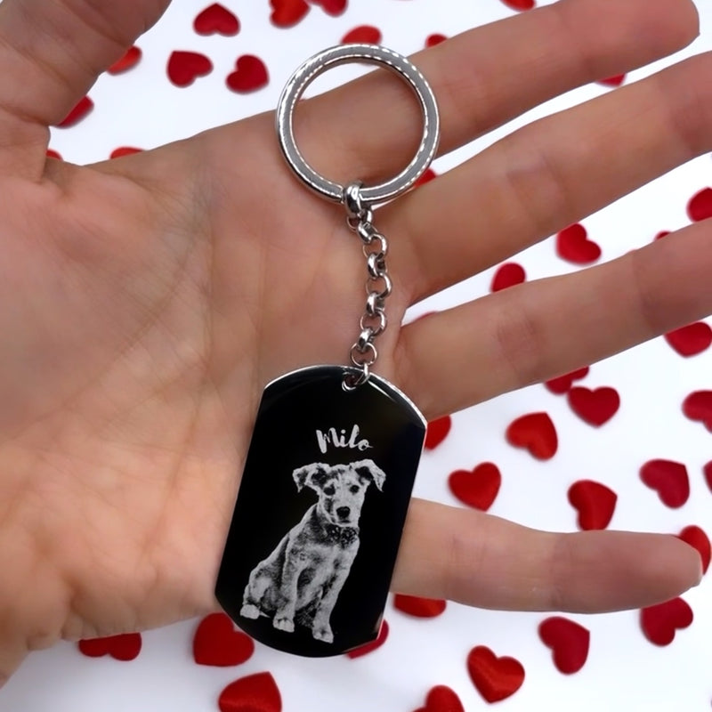 Portachiavi targhetta militare con fotoincisione