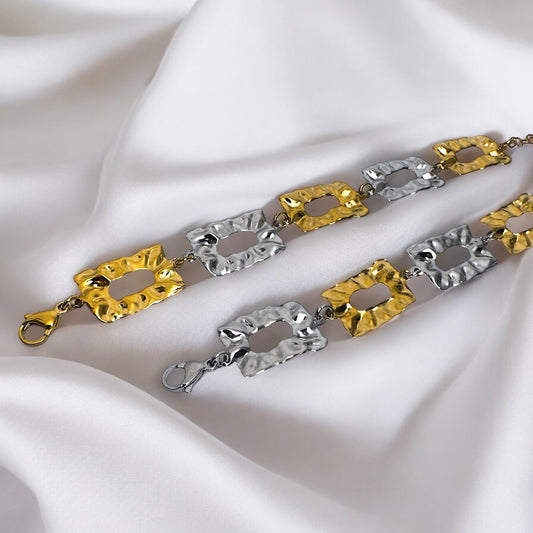 Quadri martellati bicolor - bracciale