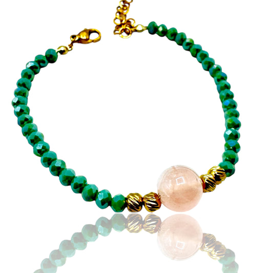 Luxury stone - bracciale quarzo rosa