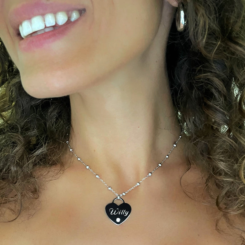 Helen - cuore strass con incisione