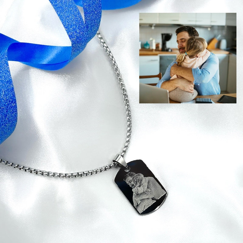 Collana targhetta fotoincisione