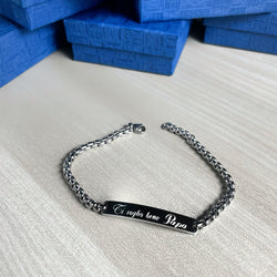 bracciale targhetta con scritta